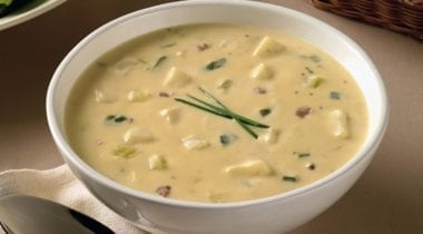 baked potato soup in a bowl