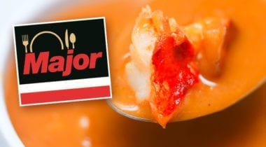 lobster bisque with major logo