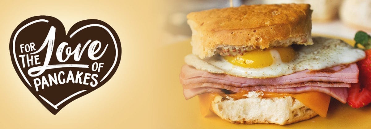 ham, egg and cheese sandwich with graphic