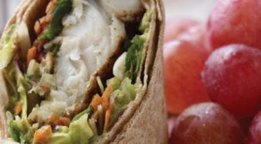 fish wrap with grapes