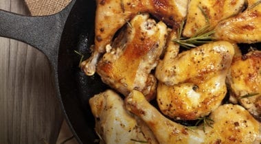 oven roasted chicken in skillet