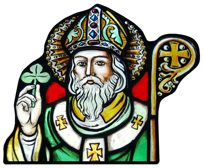 St. Patrick, stained glass cutout