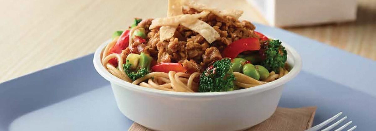 Asian noodle bowl, school lunch