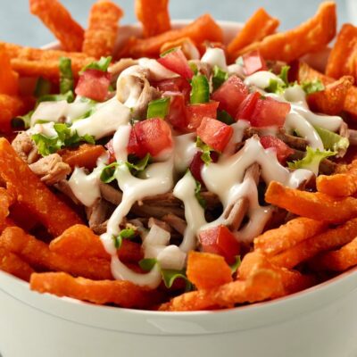 sweet potato fries with toppings